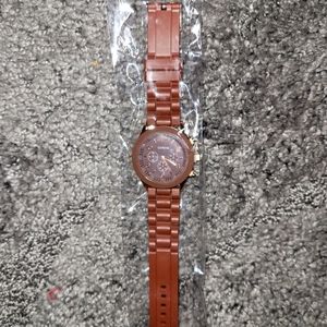 Beautiful Rich Brown and Rose Gold Geneva watch